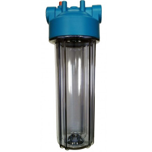 Clear filter housing, 10" water filter housing with 3/4" ports and PRV